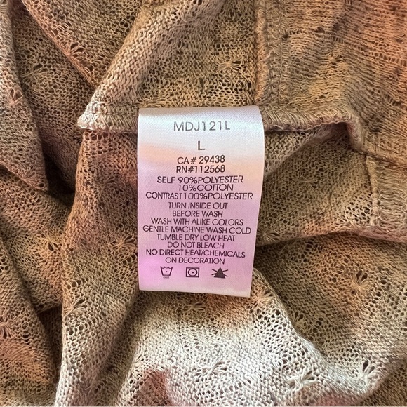 Miss Me Women’s Lace-Like Beaded Cardigan Top Sheer Paisley Insert Large NWOTs - Picture 10 of 14